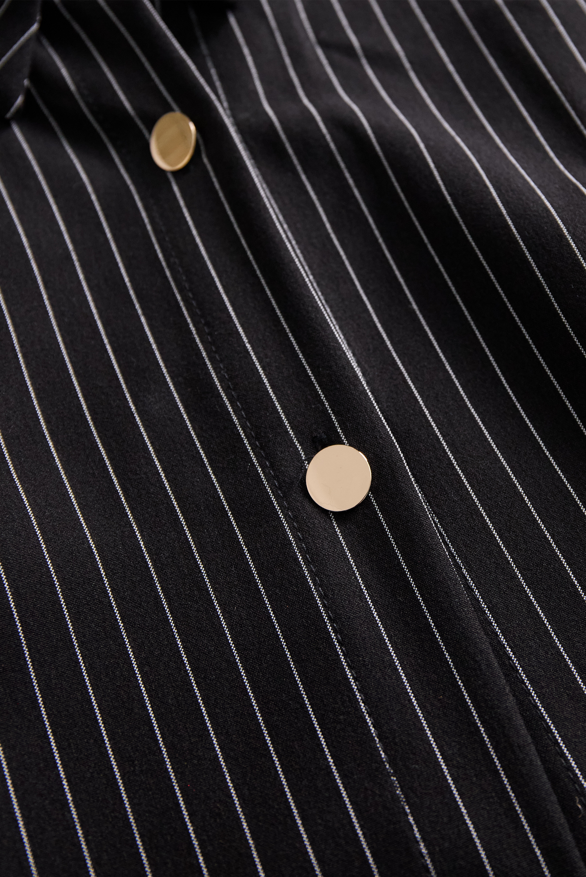 Poppy Black Pinstripe Shirt Dress - view 6