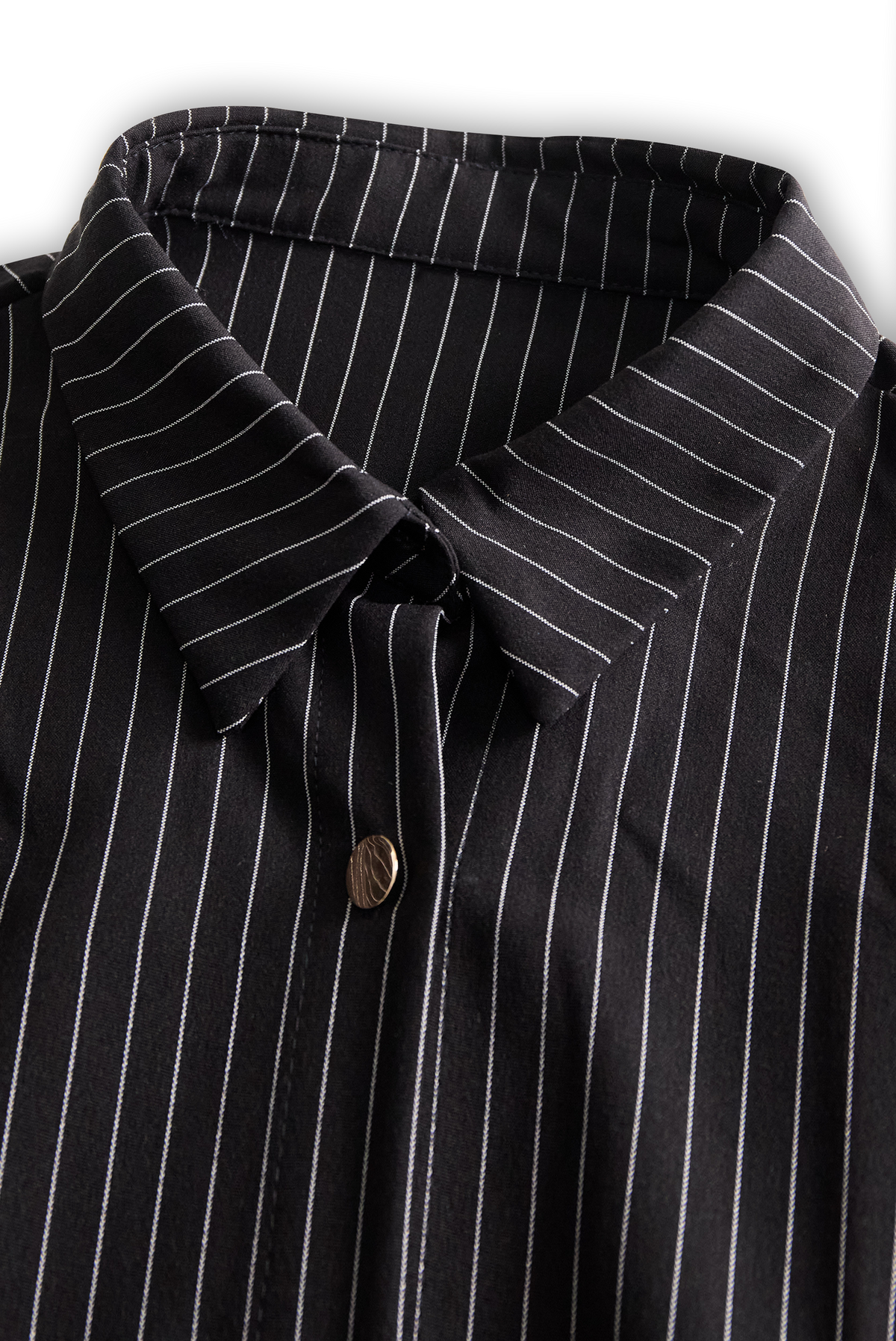 Poppy Black Pinstripe Shirt Dress - view 5