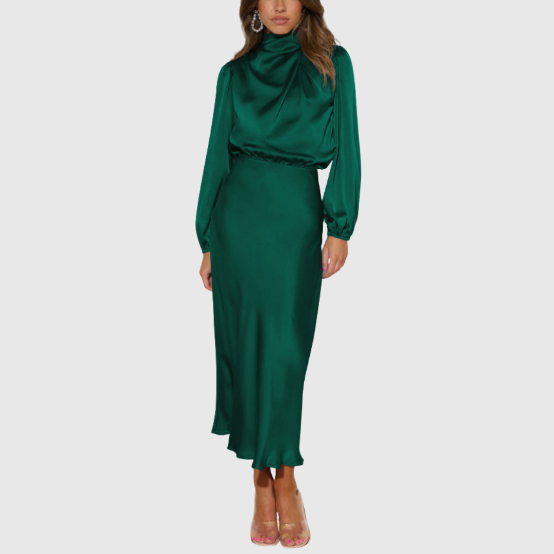Maristella Luxury Satin Maxi Dress - view 5