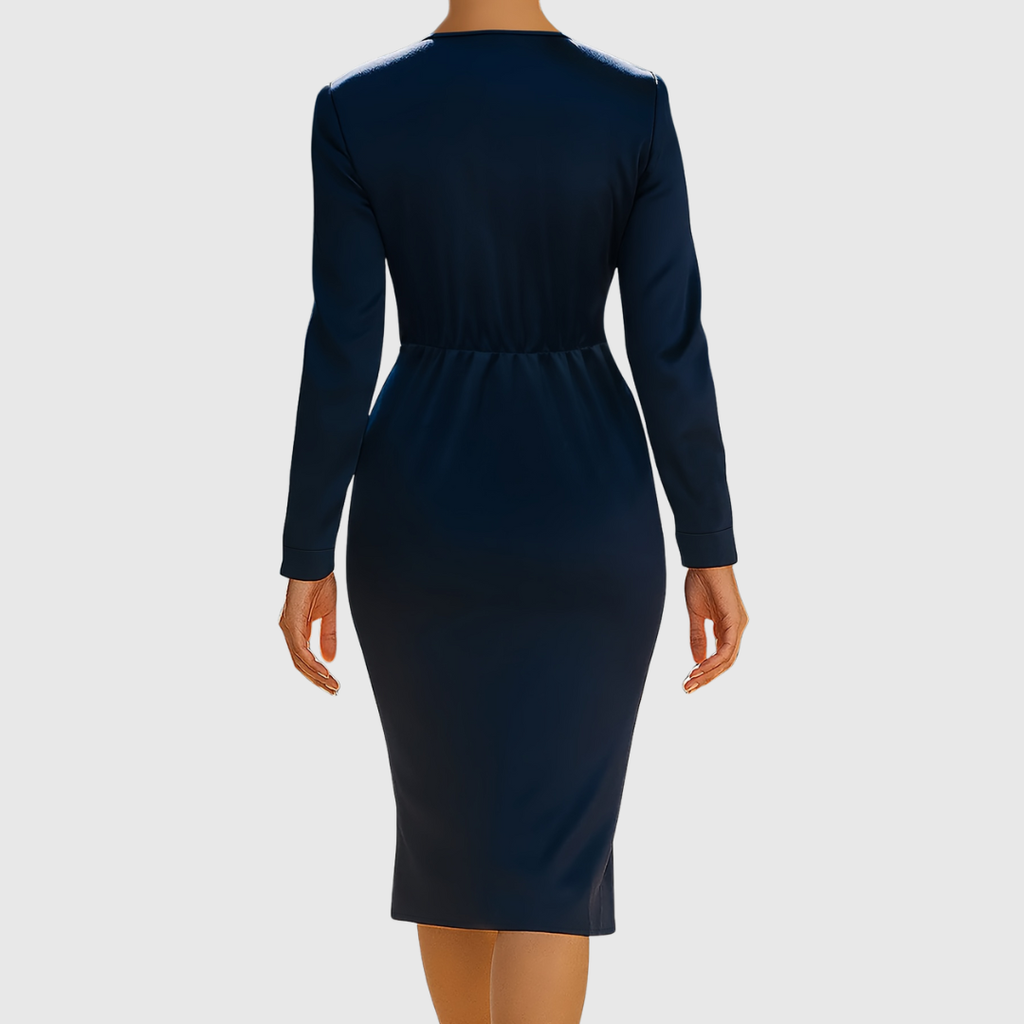 Ava Elegant Deep V-Neck Dress - view 4