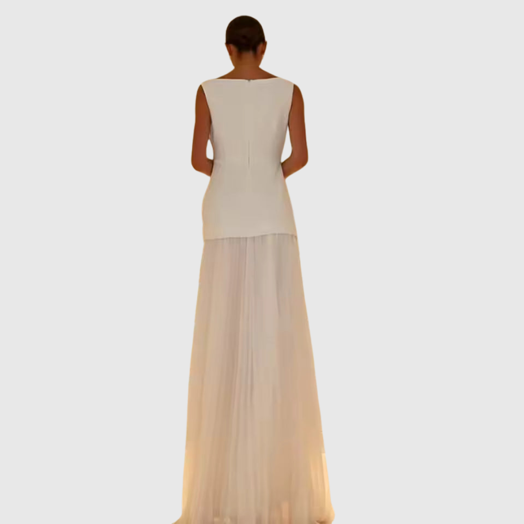 Rowina Sleeveless Dress with Flowing Pleats - view 7