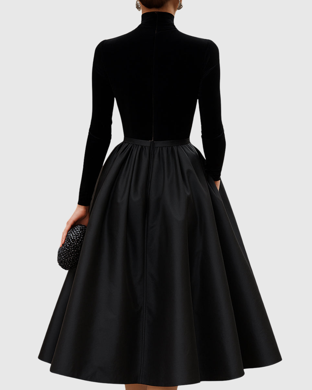 Aradia Velvet and Satin Midi Dress - view 3