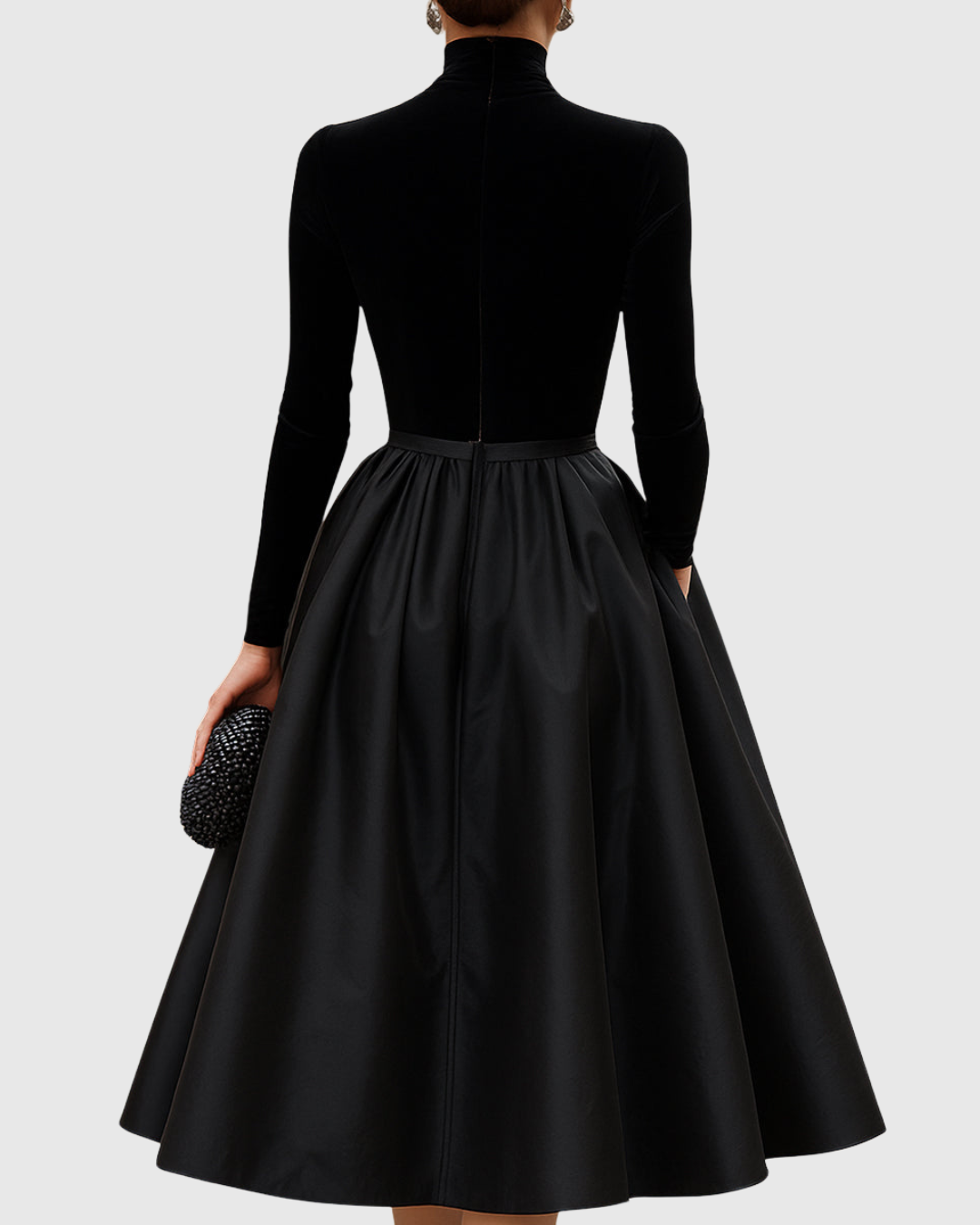 Aradia Velvet and Satin Midi Dress - view 3