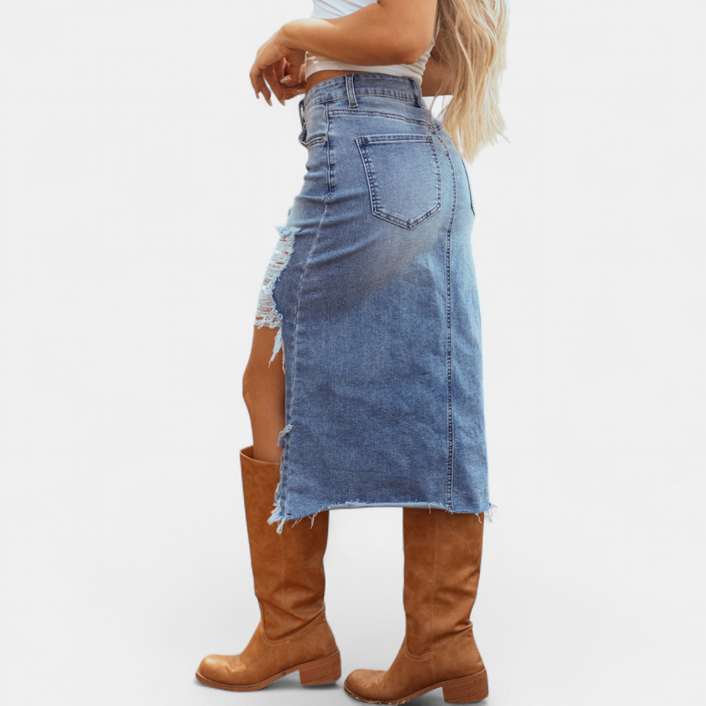 Mirelle Relaxed Denim Maxi Skirt - image 6
