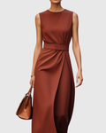 Clarimond Elegant Round Neck Dress - Ciela Vere