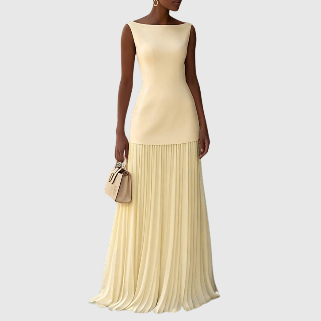 Rowina Sleeveless Dress with Flowing Pleats - view 4