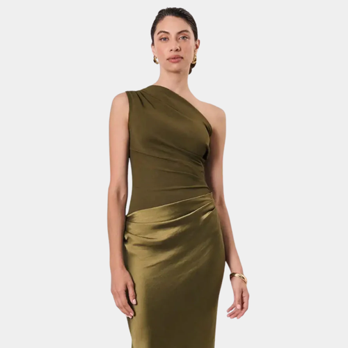 Aleida One-Shoulder Satin Maxi Dress - view 2