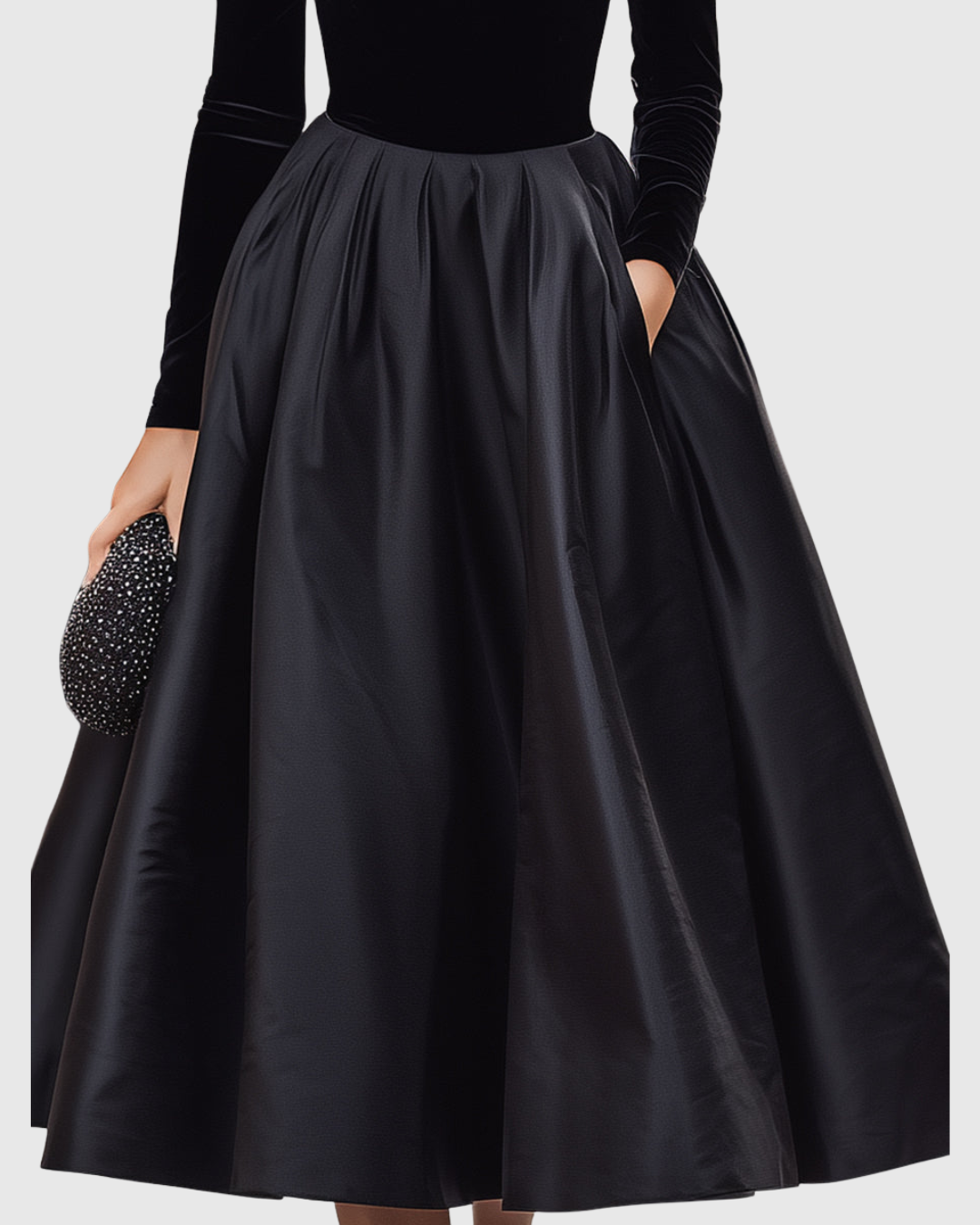 Aradia Velvet and Satin Midi Dress - view 2