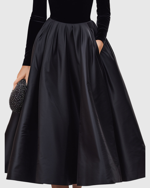 Aradia Velvet and Satin Midi Dress - view 2