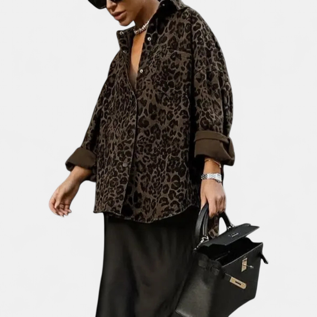 Leona Vintage Leopard Blouse - image 3