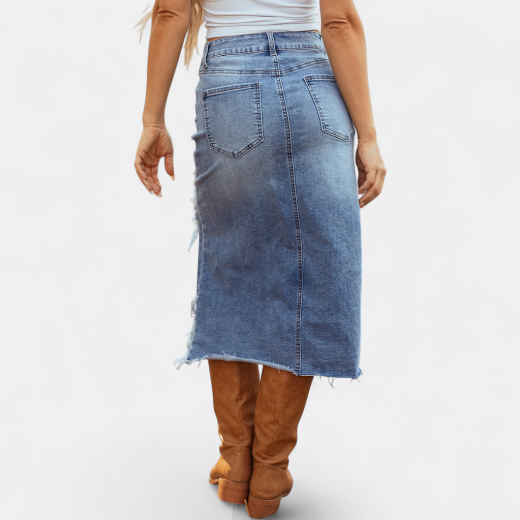 Mirelle Relaxed Denim Maxi Skirt - image 7
