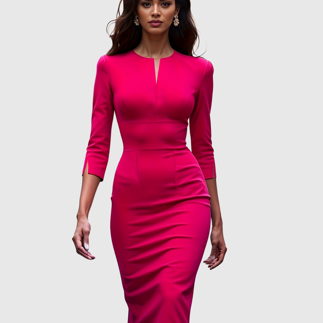 Scarlot Red Bodycon Midi Dress - view 4