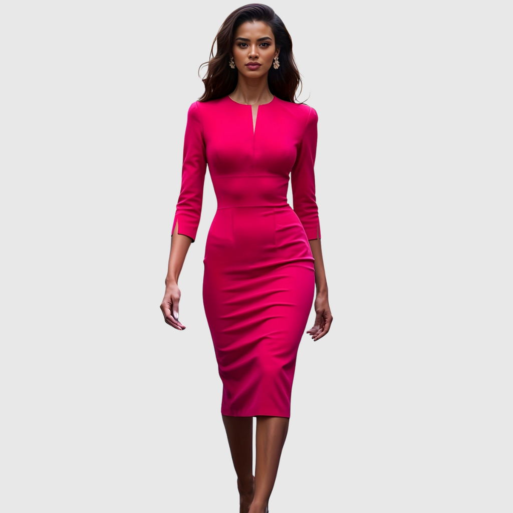 Scarlot Red Bodycon Midi Dress - view 2