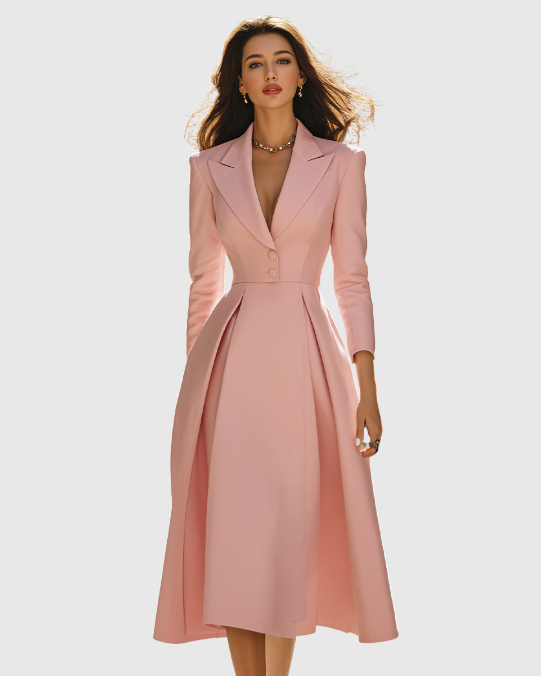Ceryth Elegant Pleated Blazer Midi Dress - view 2