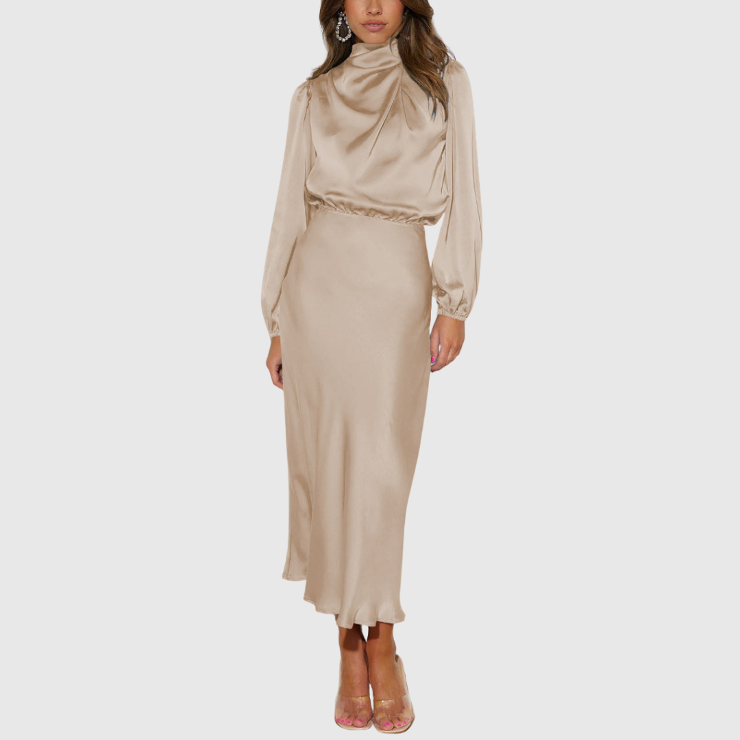 Maristella Luxury Satin Maxi Dress - view 3