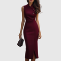 Ruby Burgundy Sleeveless Midi Dress - view 4