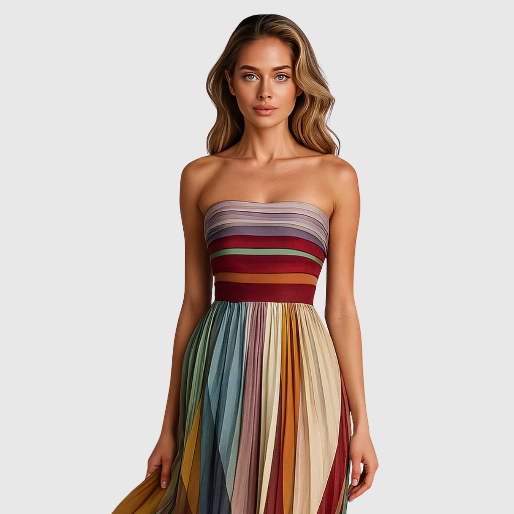 Isola Chic Long Dress with Elegant Details - view 2