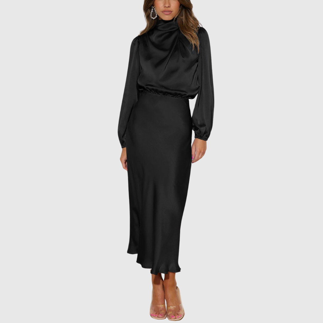 Maristella Luxury Satin Maxi Dress - Ciela Vere