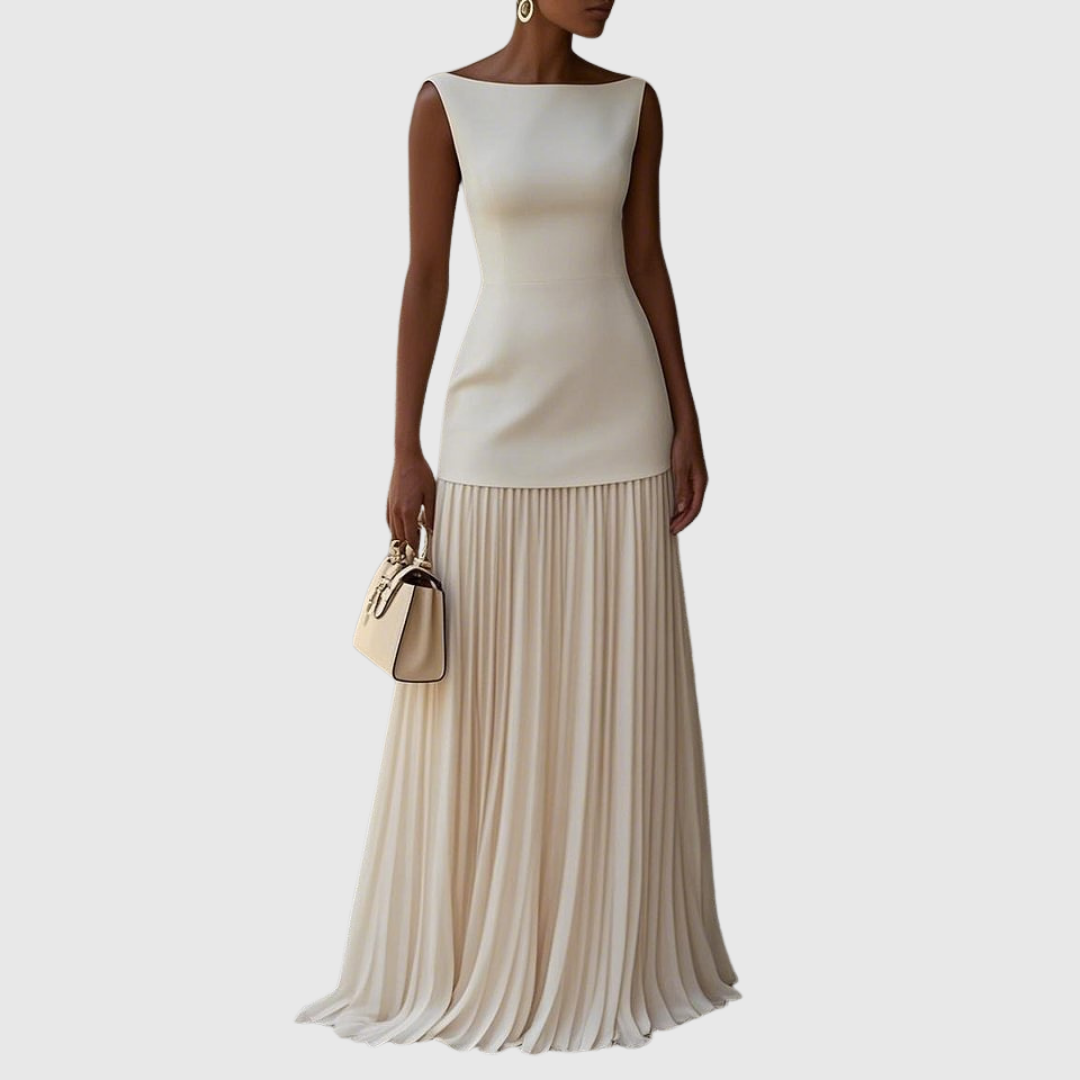 Rowina Sleeveless Dress with Flowing Pleats - view 6
