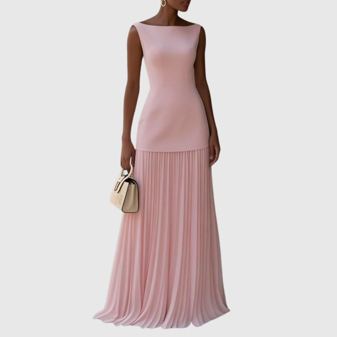 Rowina Sleeveless Dress with Flowing Pleats - view 3