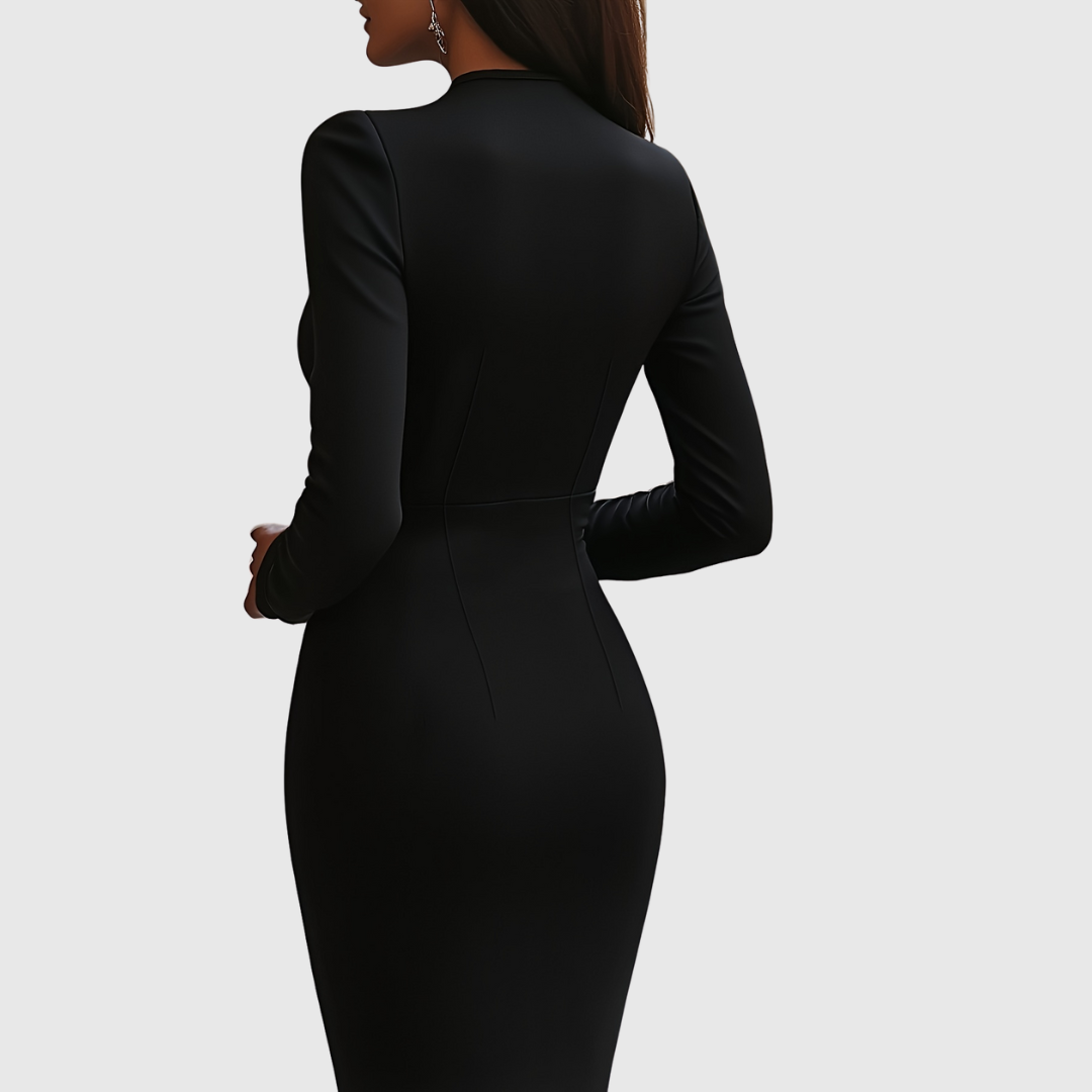 Arabella Elegant V-Neck Dress - view 7