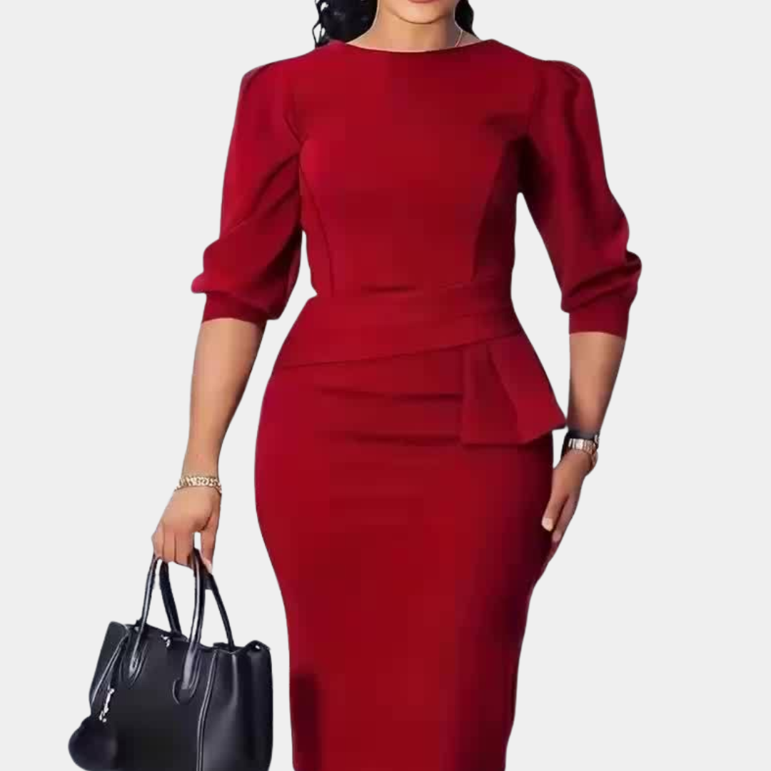 Claudine Bloom Refined Ruffle Midi Dress - Ciela Vere