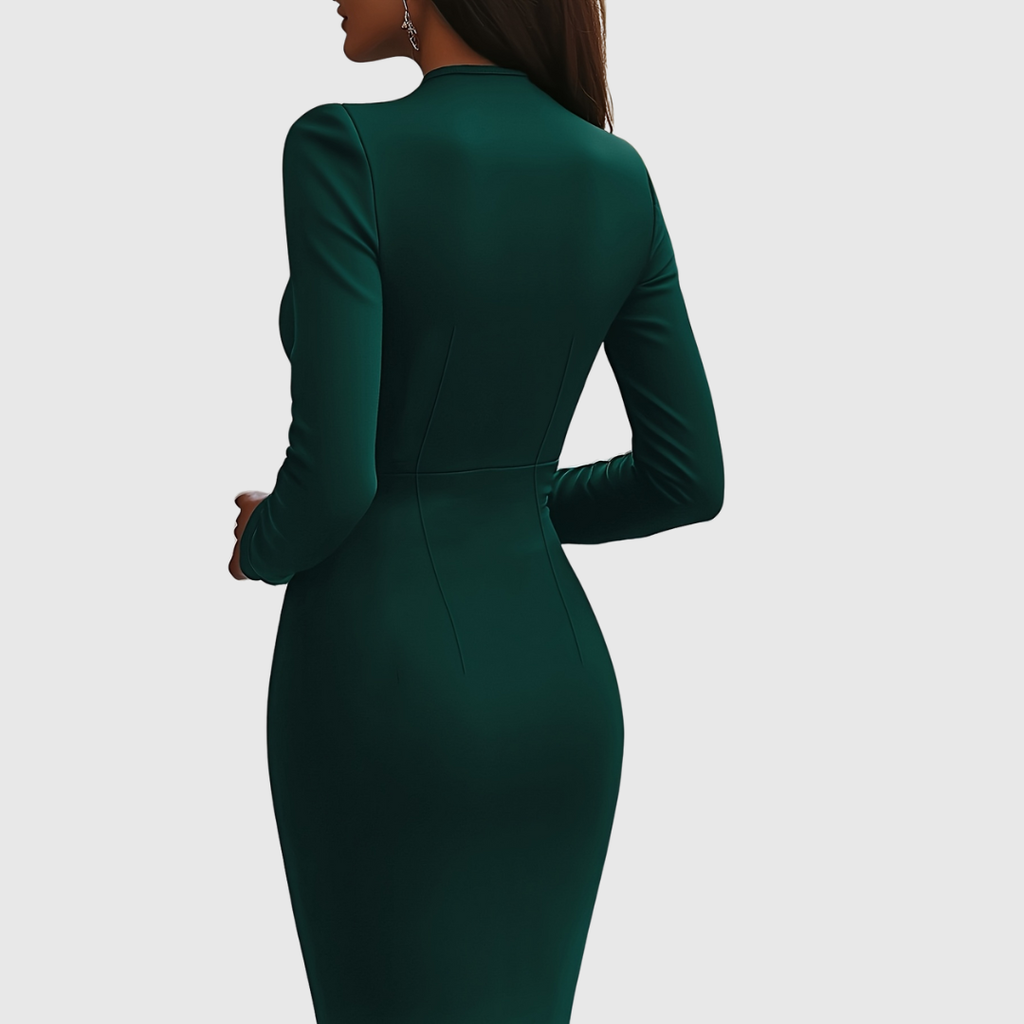 Arabella Elegant V-Neck Dress - view 5