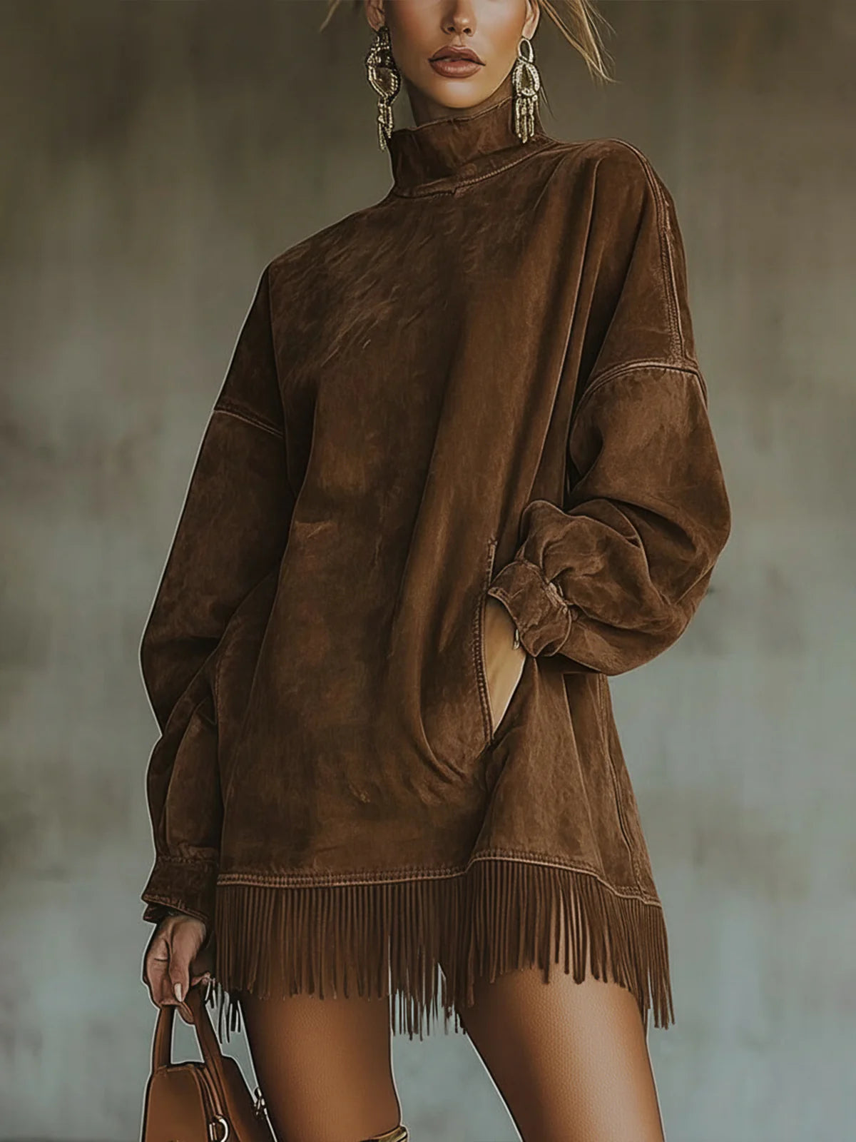 Sheril Suede Fringe Dress - view 2