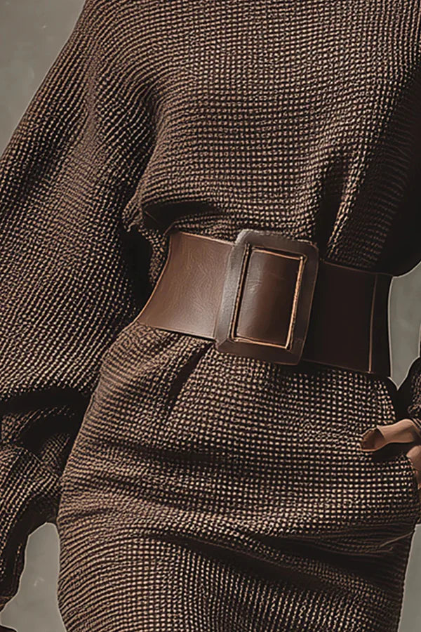 Clara Short Knit Dress with Matching Belt - view 3