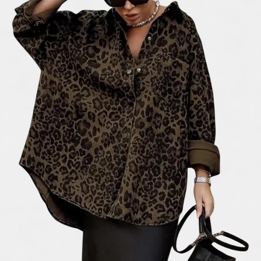 Leona Vintage Leopard Blouse - image 1