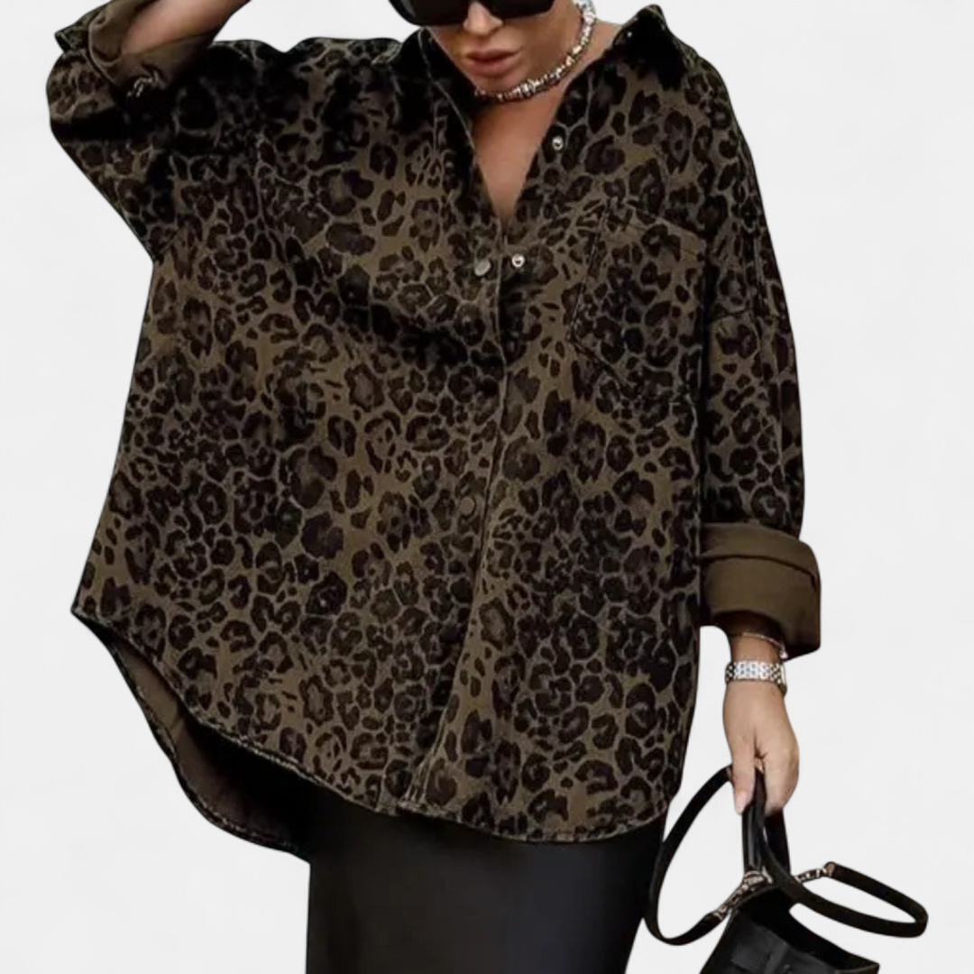 Leona Vintage Leopard Blouse - image 1
