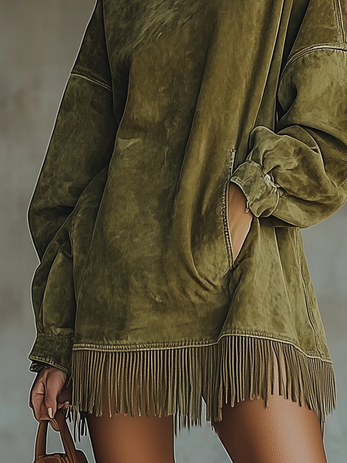 Sheril Suede Fringe Dress - view 5
