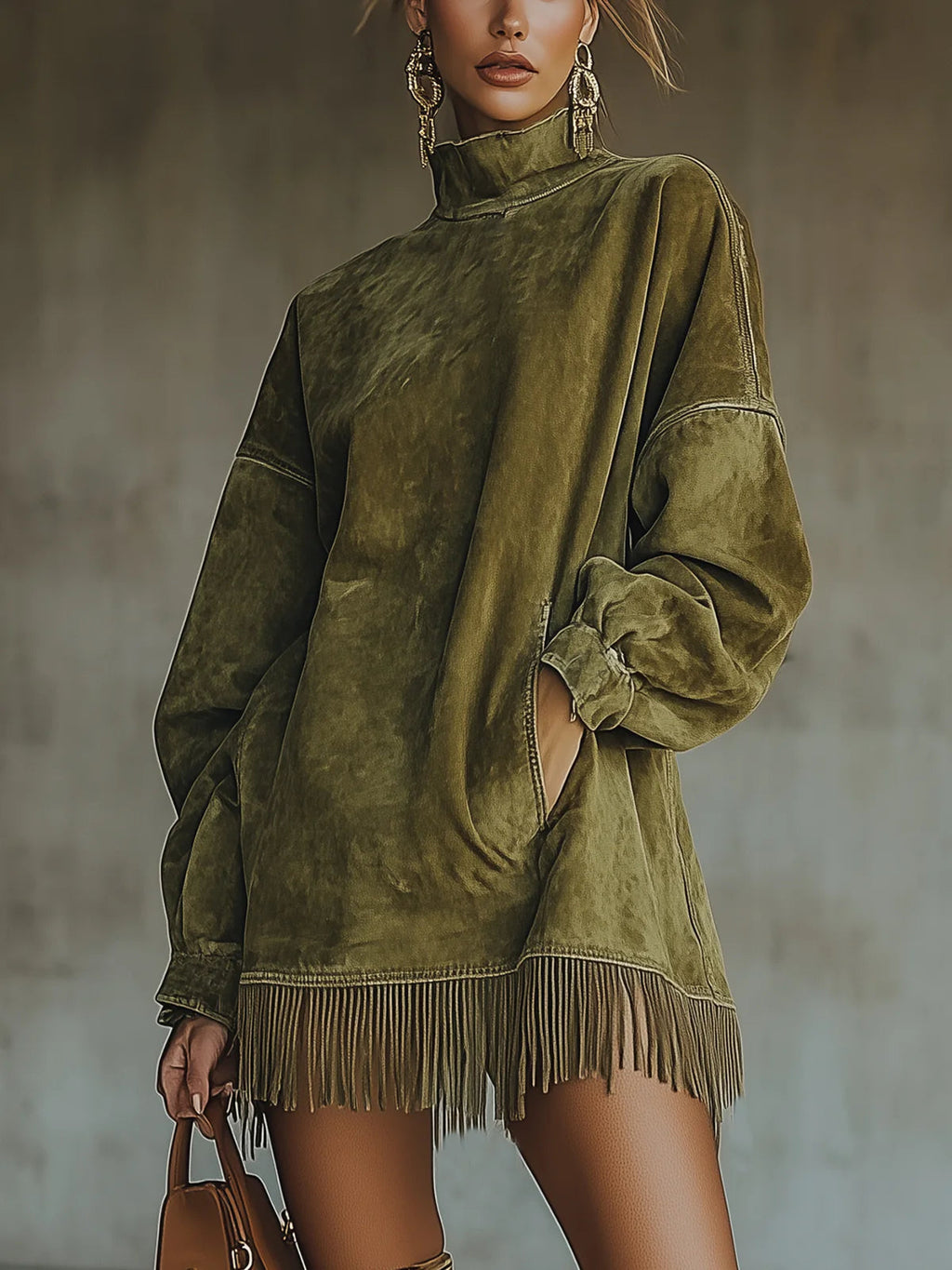 Sheril Suede Fringe Dress - Ciela Vere