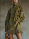 Sheril Suede Fringe Dress - Ciela Vere