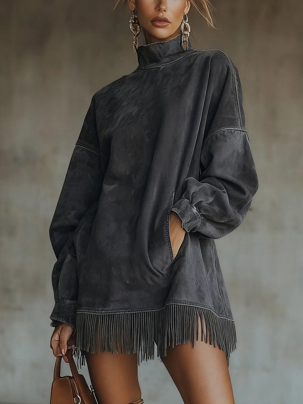 Sheril Suede Fringe Dress - view 3