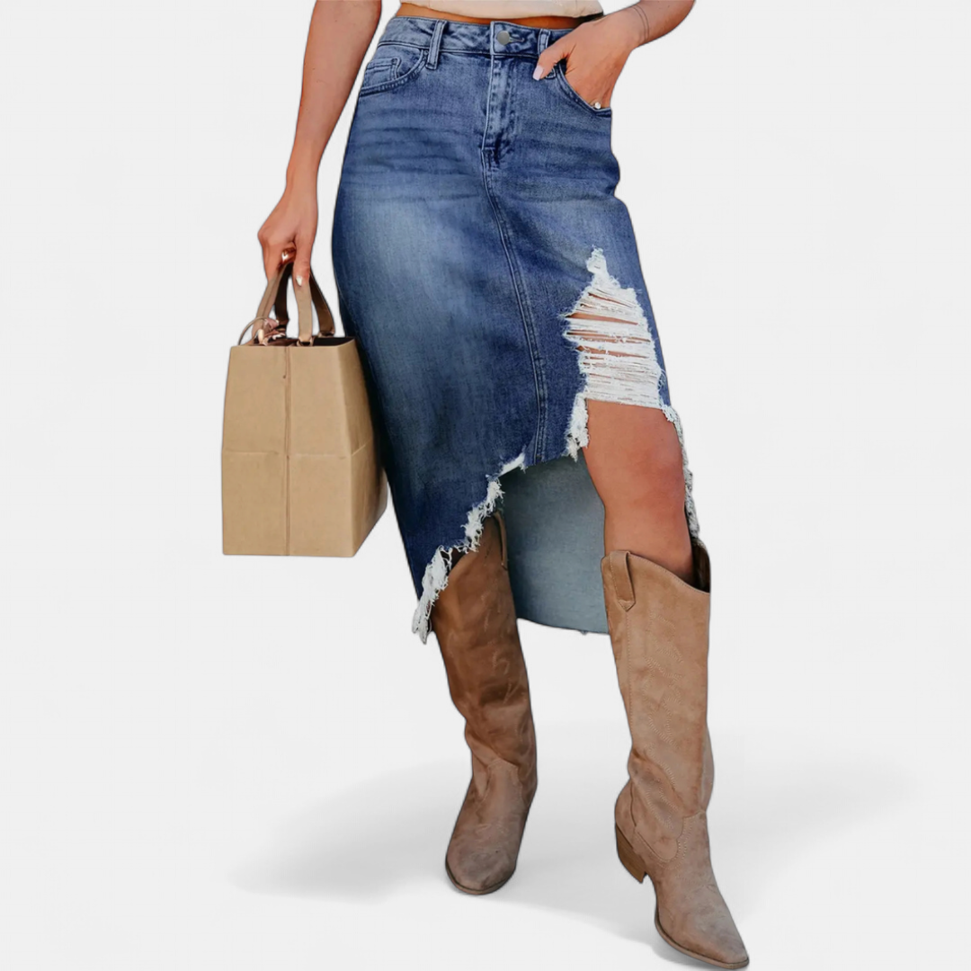 Mirelle Relaxed Denim Maxi Skirt - image 3