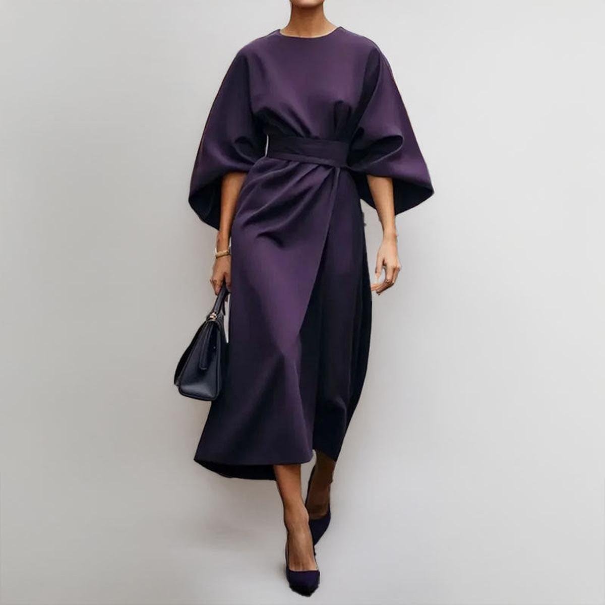 Eldra Satin-Feel Batwing Maxi Dress - view 3
