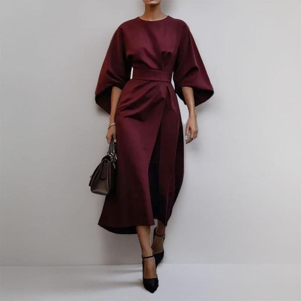 Eldra Satin-Feel Batwing Maxi Dress - view 4