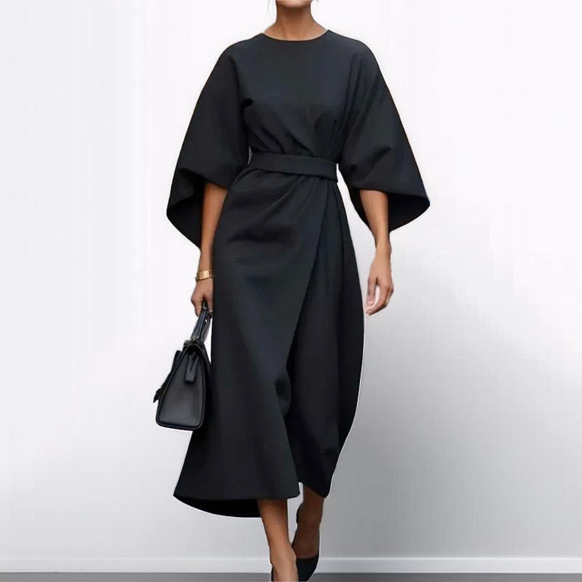 Eldra Satin-Feel Batwing Maxi Dress - Ciela Vere