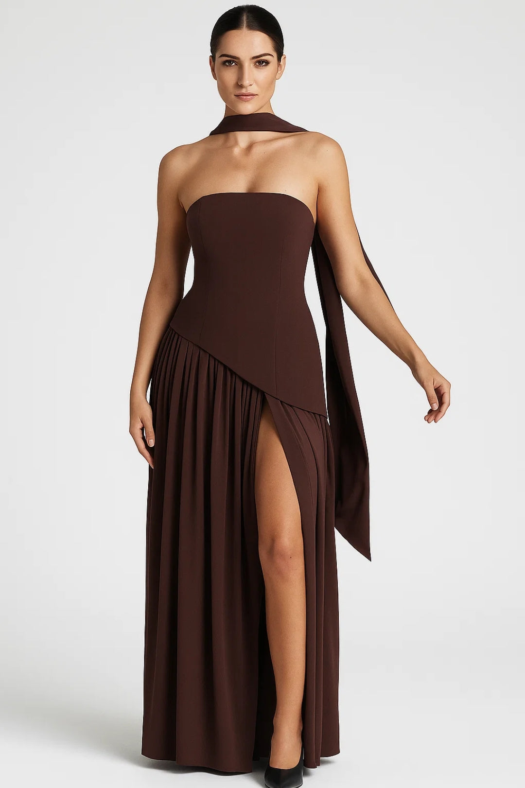 Thessaly Lightweight V-Neck Midi Dress - Ciela Vere