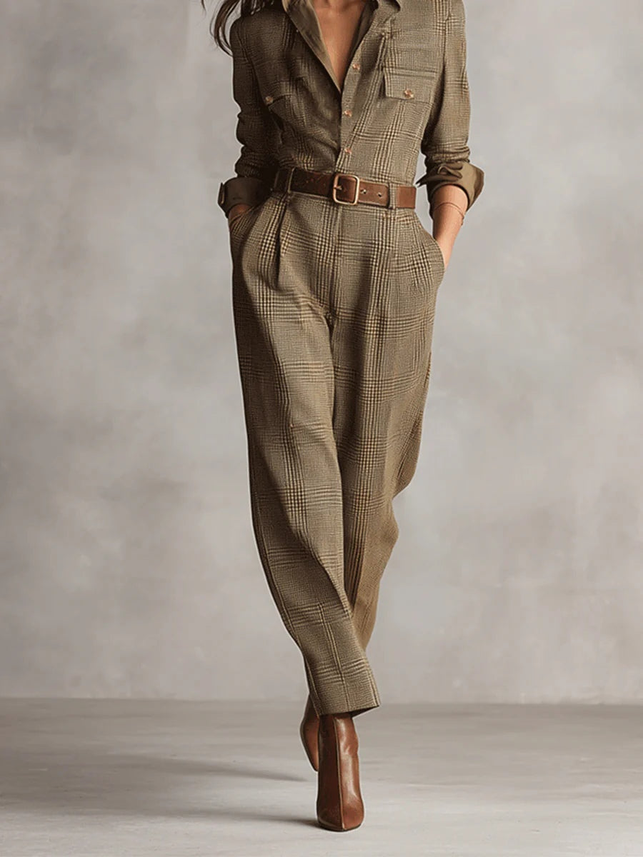 Corenne Elegant Plaid Dress - view 3