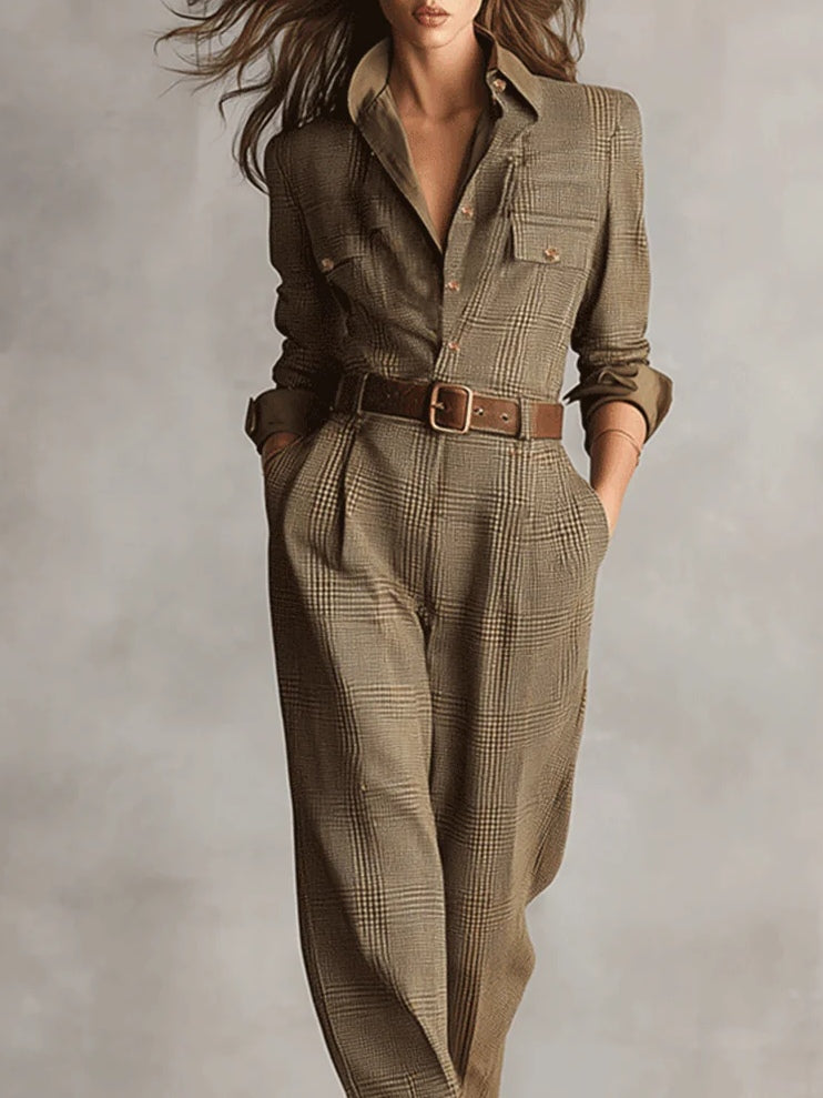 Corenne Elegant Plaid Dress - view 2