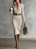 Delphino Belted Knit Midi Dress - Ciela Vere