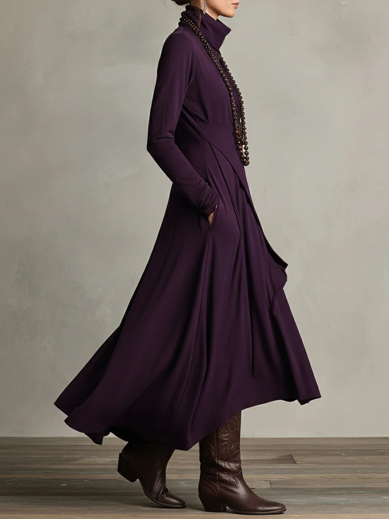 Irene Asymmetrical Pleated Maxi Dress - view 3