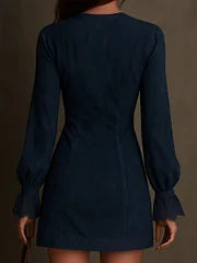 Rachel Blue Dress with Front Zip - view 3