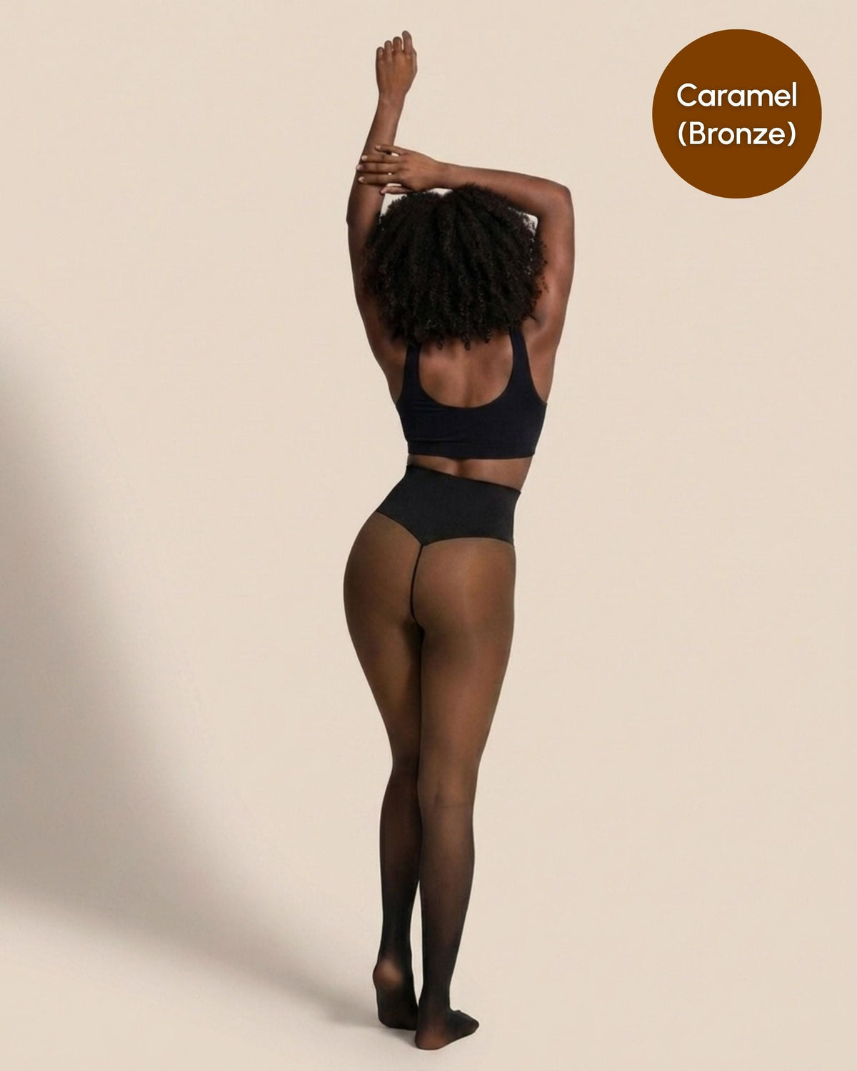 Caramel Bronze shade of Ciela Vere sheer-look thermal fleece tights