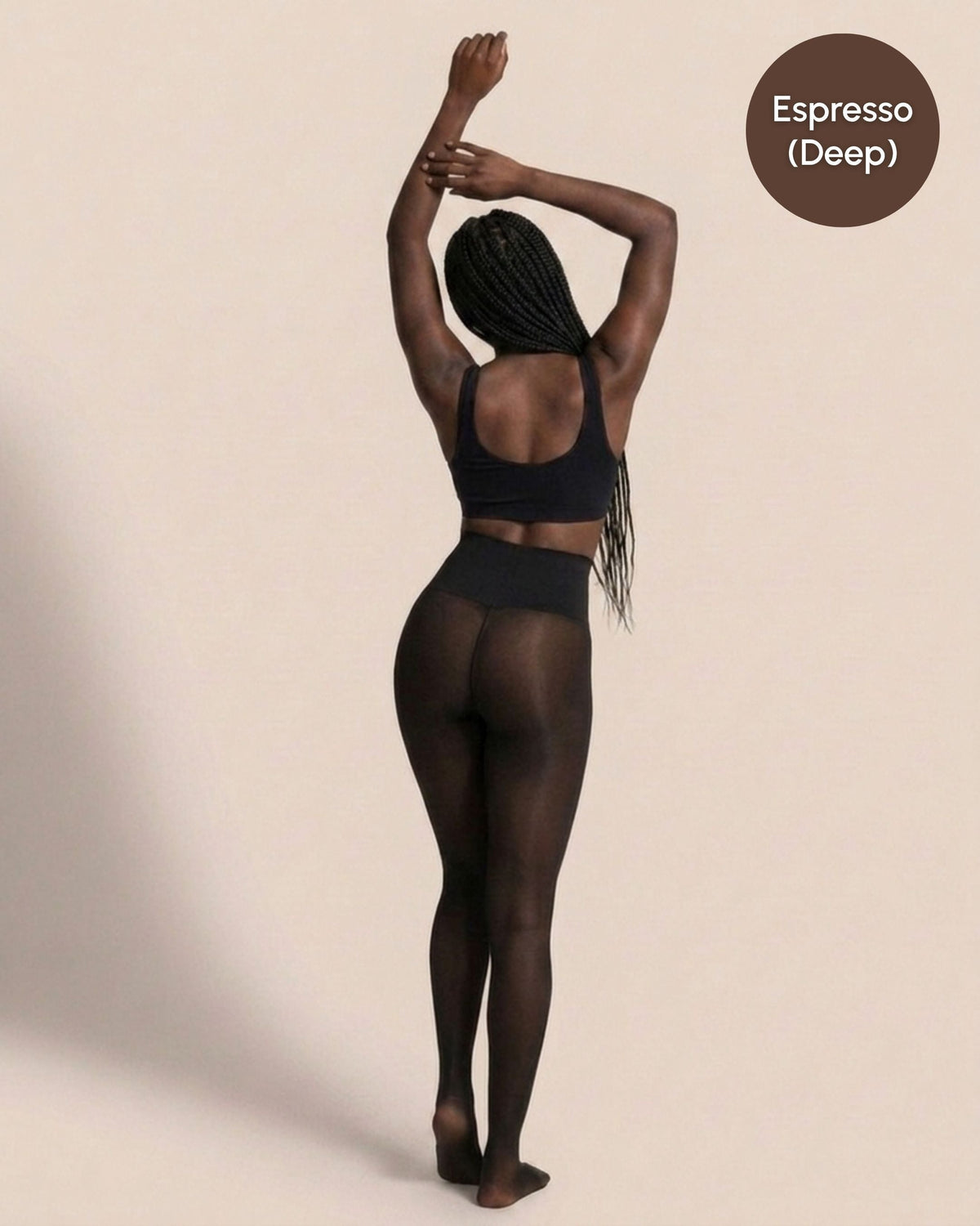 Espresso Deep shade of Ciela Vere sheer-look thermal fleece tights