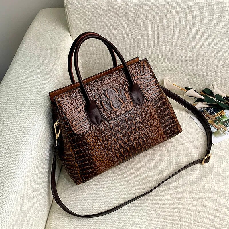 Solene Croc-Embossed Handbag product photo 3