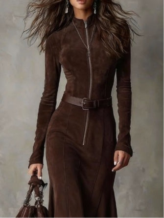 Roweno Belted Vintage Midi Dress - view 2