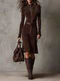 Roweno Belted Vintage Midi Dress - Ciela Vere